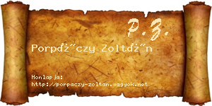 Porpáczy Zoltán névjegykártya